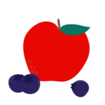 Apple and blueberries