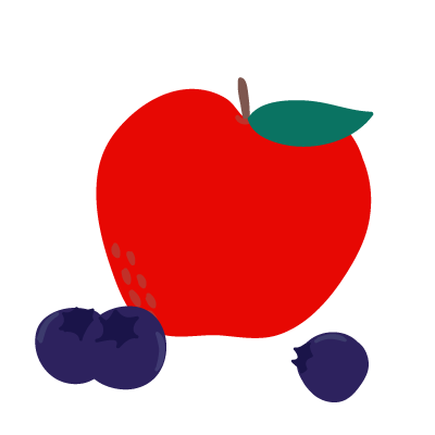 Apple and blueberries